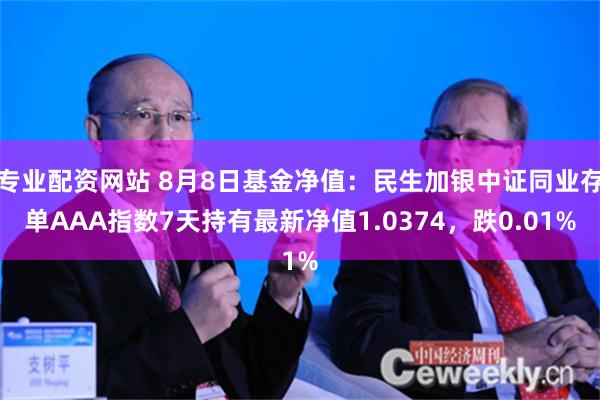 专业配资网站 8月8日基金净值：民生加银中证同业存单AAA指数7天持有最新净值1.0374，跌0.01%