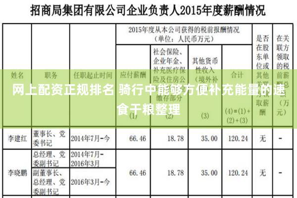 网上配资正规排名 骑行中能够方便补充能量的速食干粮整理